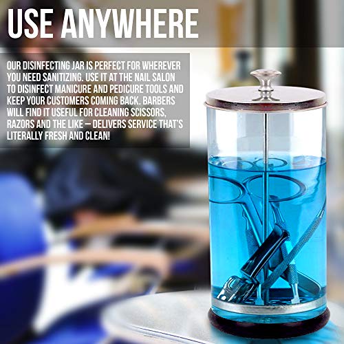 JJ CARE Disinfectant Jar (35 Oz) Disinfecting Jar with Removable Basket and S...