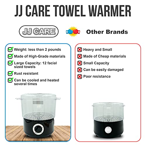 JJ CARE Hot Towel Warmer & Towel Steamer Portable for 12 Small Facial Towels,...