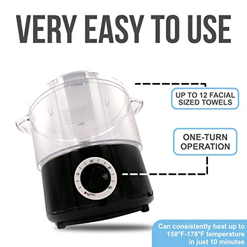 JJ CARE Hot Towel Warmer & Towel Steamer Portable for 12 Small Facial Towels,...