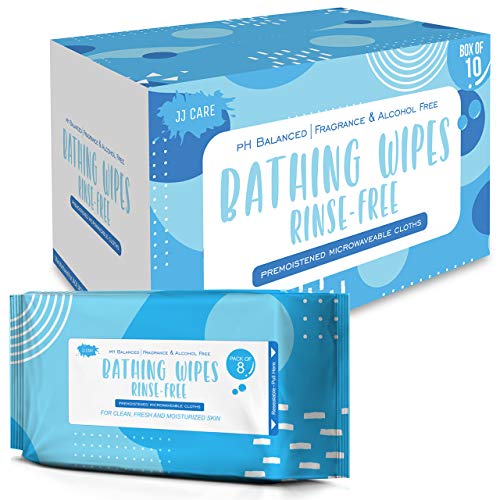 JJ CARE No Rinse Bathing Wipes for Adults, Disposable Shower Wipes (80 Count ...