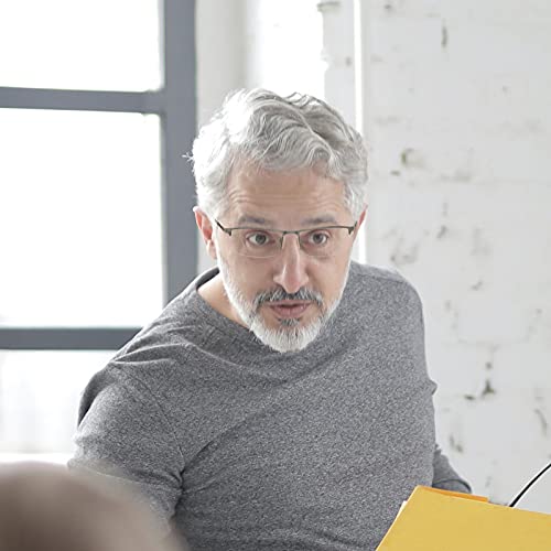 JJWELL 3 Pack Blue Light Reading Glasses for Men, Lightweight Metal Rectangle...