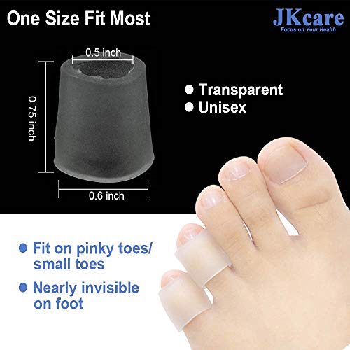 JKcare Transparent Pinky Toe Sleeves, Silicone Corn Cushions Pads, 12 Pack Li...