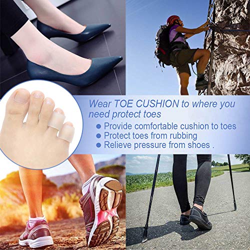 JKcare Transparent Pinky Toe Sleeves, Silicone Corn Cushions Pads, 12 Pack Li...