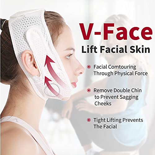 Face Slimming Strap, V Line Lifting Mask Double Chin Reducer Reusable Breatha...