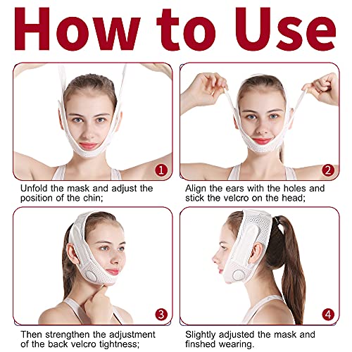 Face Slimming Strap, V Line Lifting Mask Double Chin Reducer Reusable Breatha...