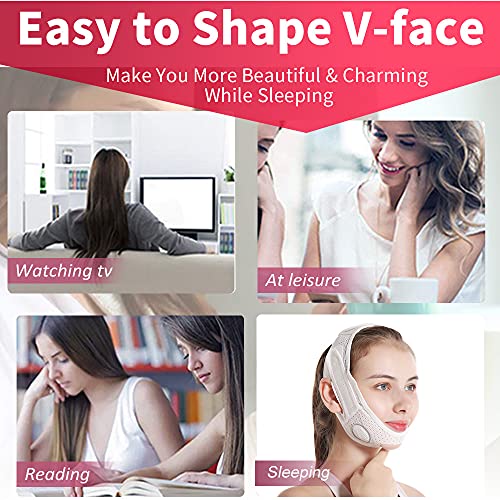 Face Slimming Strap, V Line Lifting Mask Double Chin Reducer Reusable Breatha...