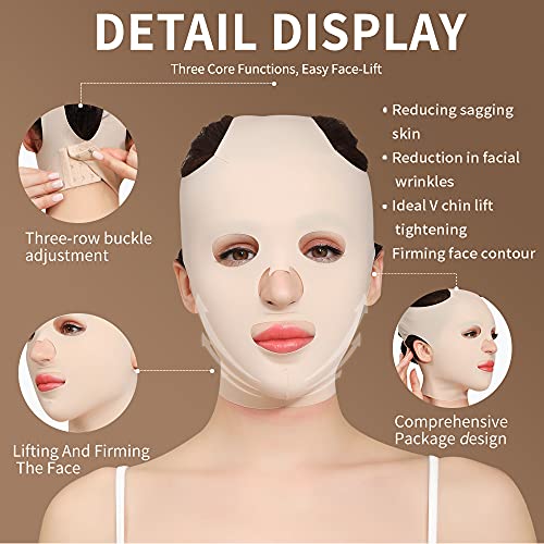 Full Face Lift Sleeping Belt, Reusable Facial Slimming Mask Cheek Chin Slimmi...