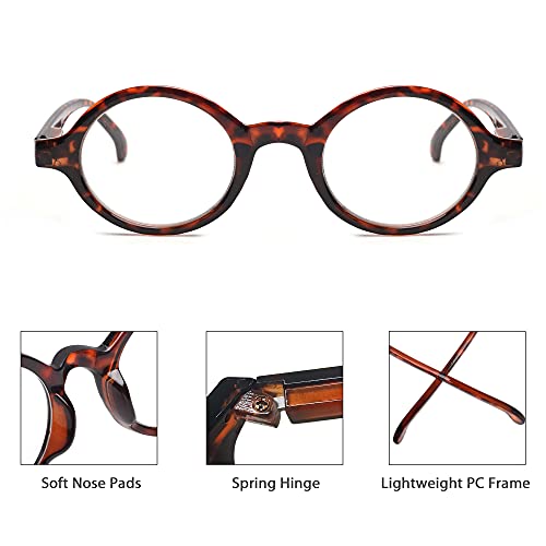 JM Set of 4 Round Reading Glasses Spring Hinge Readers Men Women Glasses for ...