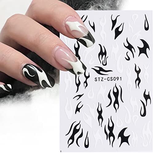 French Tip Nail Art Stickers Decals 3D Self-Adhesive Pegatinas para Uñas Chec...