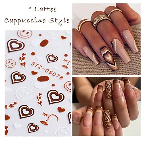 French Tip Nail Art Stickers Decals 3D Self-Adhesive Pegatinas para Uñas Chec...