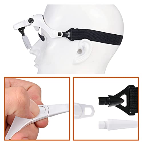 JMH Head Magnifier, Rechargeable Hands Free Headband Magnifying Glass with 2 ...