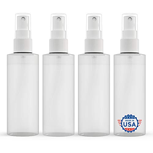 【Made In USA】Plastic Spray Bottle Fine Mist 4 Oz (120ml) – Refillable, Reus...