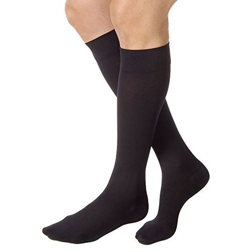 JOBST Relief Knee High 20-30 mmHg Compression Socks, Closed Toe, Black, Large