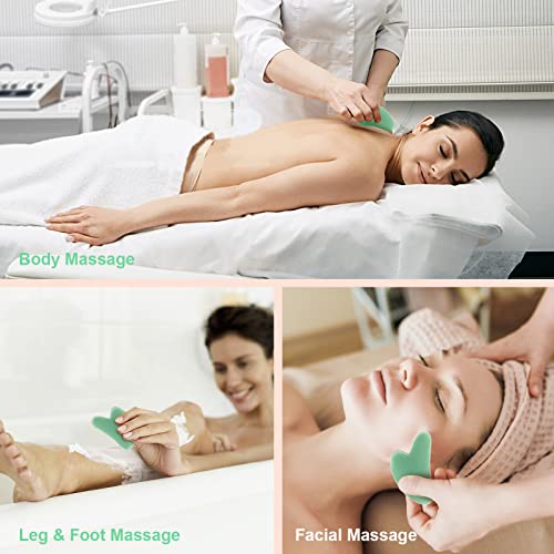 [2-Pack] Gua Sha Facial Tools, Jocule Unbreakable Natural Guasha Tool for Fac...