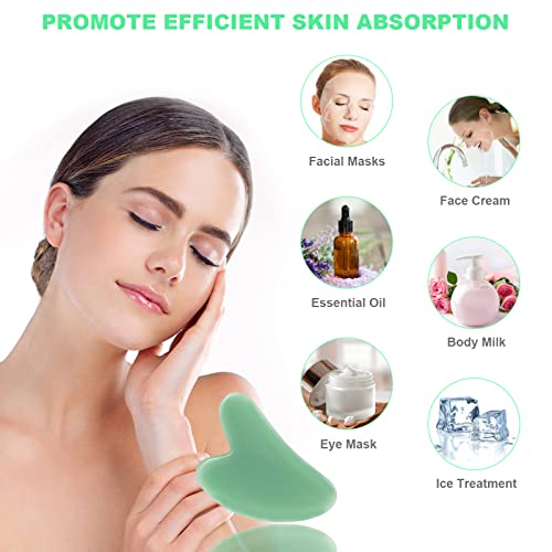 [2-Pack] Gua Sha Facial Tools, Jocule Unbreakable Natural Guasha Tool for Fac...