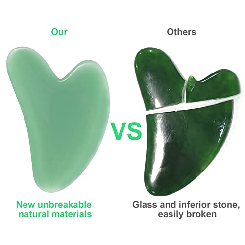[2-Pack] Gua Sha Facial Tools, Jocule Unbreakable Natural Guasha Tool for Fac...