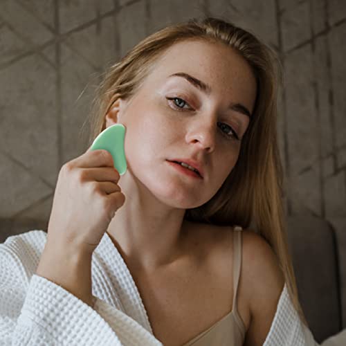 [2-Pack] Gua Sha Facial Tools, Jocule Unbreakable Natural Guasha Tool for Fac...