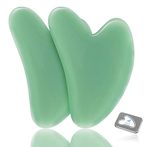 [2-Pack] Gua Sha Facial Tools, Jocule Unbreakable Natural Guasha Tool for Fac...