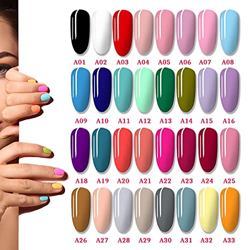 35 PCS Gel Nail Polish Kit with UV Light include 32 Colors Gel Polish Nail Ki...