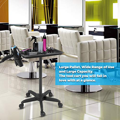 johgee Premium Aluminum Salon Tray Cart Adjustable Height Storage Tray W/Acce...