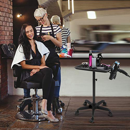 johgee Premium Aluminum Salon Tray Cart Adjustable Height Storage Tray W/Acce...