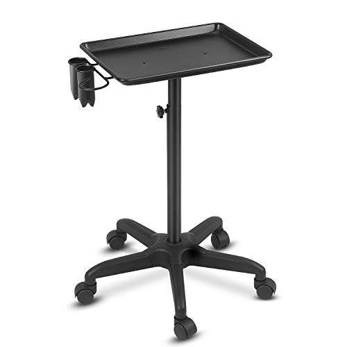 johgee Premium Aluminum Salon Tray Cart Adjustable Height Storage Tray W/Acce...