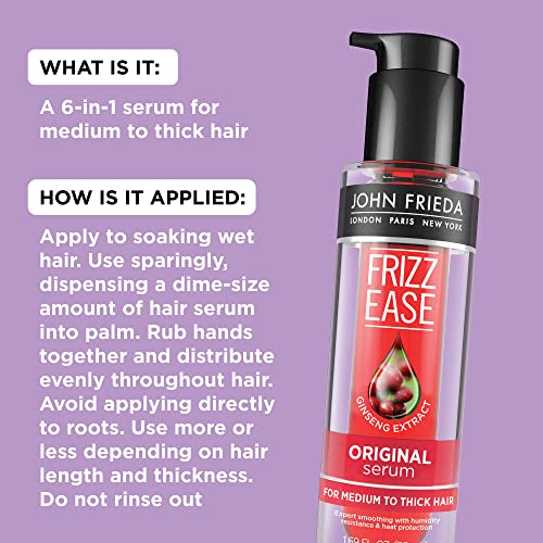 Frizz-Ease Hair Serum Original Formula, Anti-Frizz Heat Protecting, 1.69 oz, ...
