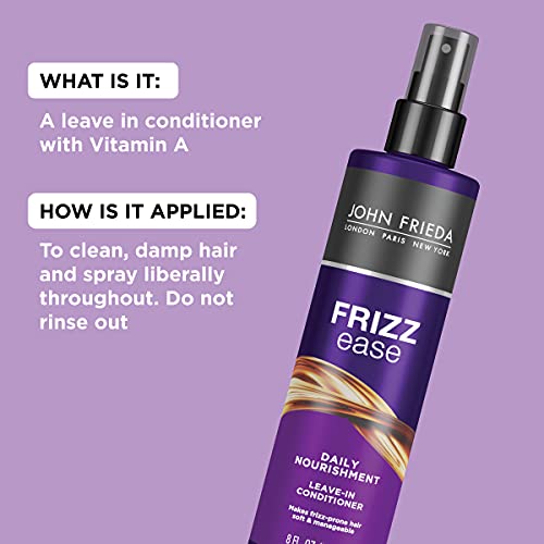 John Frieda Frizz Ease Nourishing Leave-in Conditioner for Frizz-prone Hair, ...