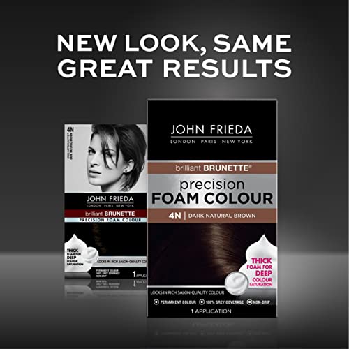 John Frieda Precision Foam Color, Dark Natural Brown 4N, Full-coverage Hair C...
