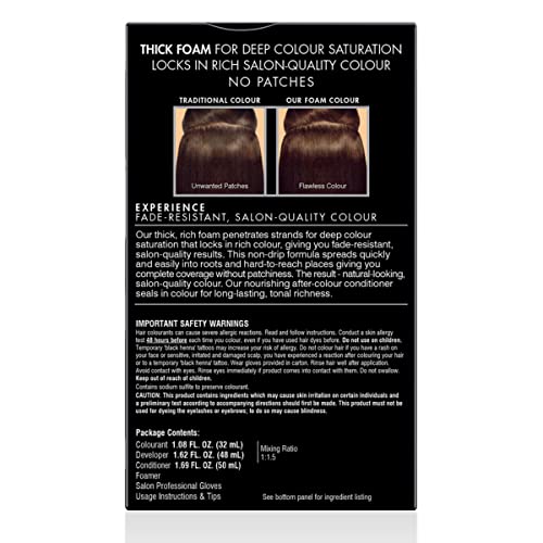 John Frieda Precision Foam Color, Dark Natural Brown 4N, Full-coverage Hair C...