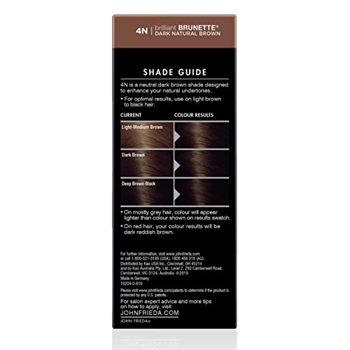 John Frieda Precision Foam Color, Dark Natural Brown 4N, Full-coverage Hair C...