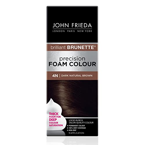 John Frieda Precision Foam Color, Dark Natural Brown 4N, Full-coverage Hair C...