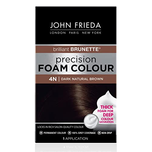 John Frieda Precision Foam Color, Dark Natural Brown 4N, Full-coverage Hair C...