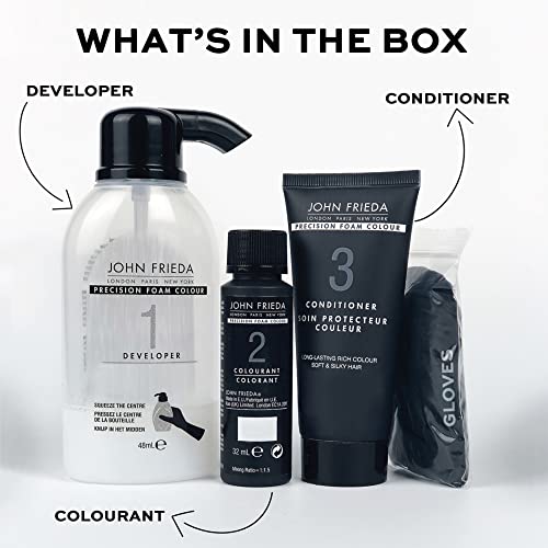 John Frieda Precision Foam Colour, Deep Brown Black 3N, Full-coverage Hair Co...