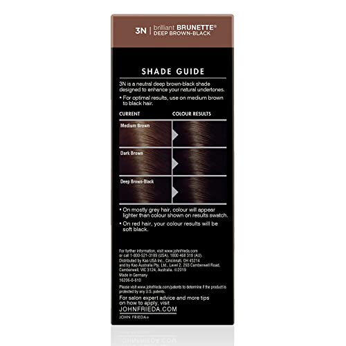 John Frieda Precision Foam Colour, Deep Brown Black 3N, Full-coverage Hair Co...