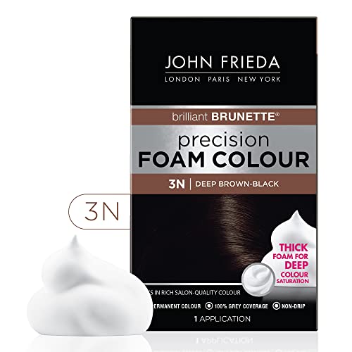 John Frieda Precision Foam Colour, Deep Brown Black 3N, Full-coverage Hair Co...
