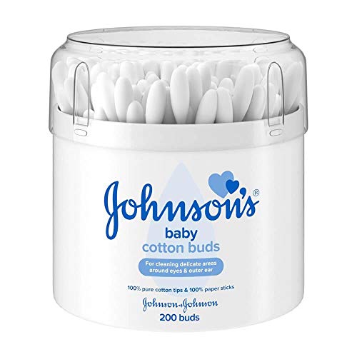 Johnson's Pure Cotton Swabs, 200 Count (Pack of 3)
