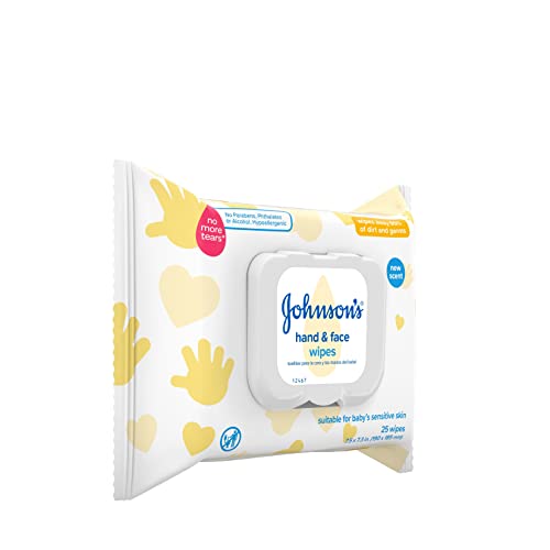 Johnson's Baby Disposable Hand & Face Cleansing Wipes to Gently Remove 99% of...