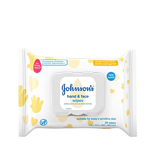 Johnson's Baby Disposable Hand & Face Cleansing Wipes to Gently Remove 99% of...