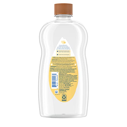 Johnson's Baby Oil, Mineral Oil Enriched with Shea & Cocoa Butter to Prevent ...
