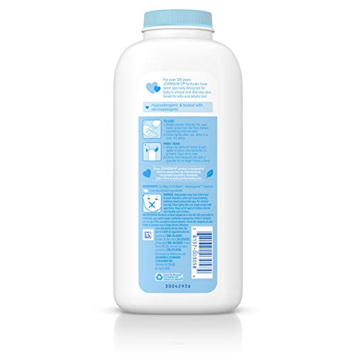 Johnson's Baby Powder, Naturally Derived Cornstarch with Aloe & Vitamin E for...
