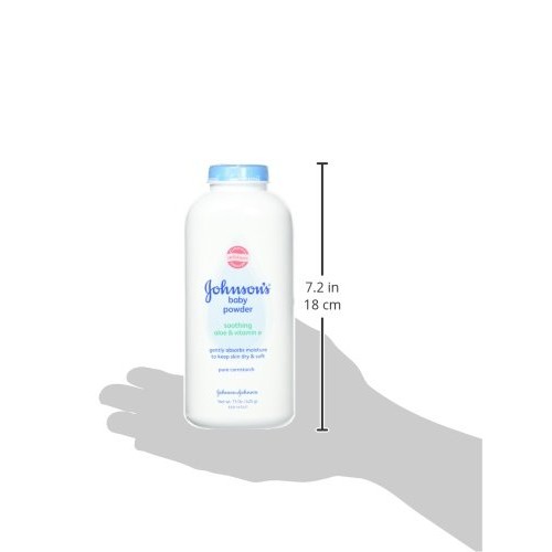 Johnson's Baby Powder, Naturally Derived Cornstarch with Aloe & Vitamin E for...