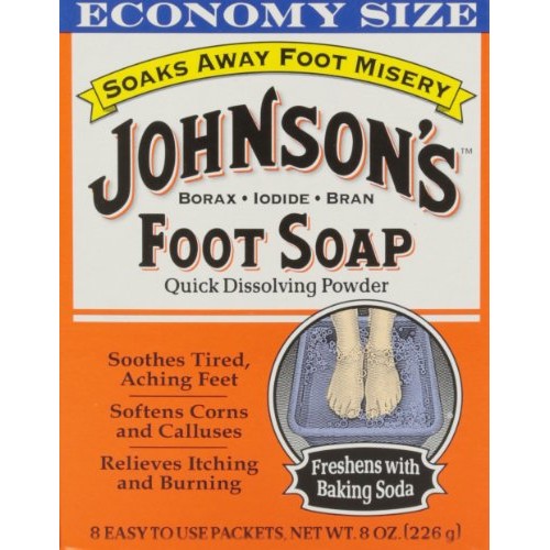 Johnson's Foot Soap Quick Dissolving Powder, 8 Packets (Pack of 4)