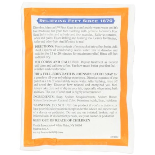 Johnson's Foot Soap Quick Dissolving Powder, 8 Packets (Pack of 4)