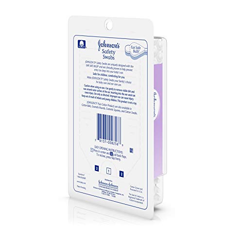 Johnson's Safety Ear Swabs for Babies & Children made with Non-Chlorine Bleac...