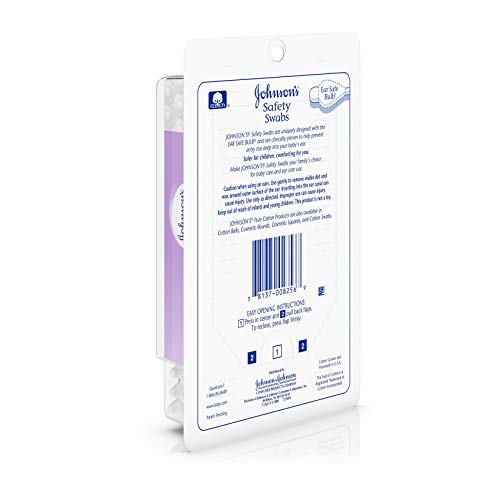 Johnson's Safety Ear Swabs for Babies & Children made with Non-Chlorine Bleac...