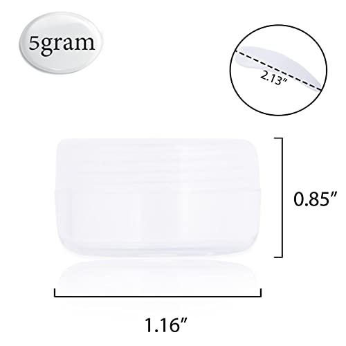 100 Pcs 5g Empty Plastic Containers with Black Lids, Clear Jars, Tiny Makeup ...