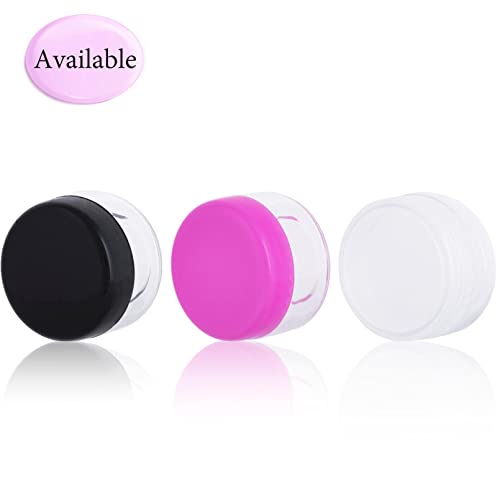100 Pcs 5g Empty Plastic Containers with Black Lids, Clear Jars, Tiny Makeup ...