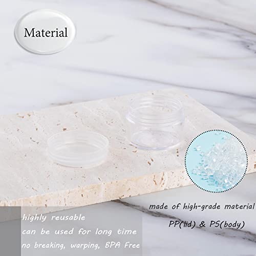 25PCS 5 Gram Sample Containers, 5ml Clear Jars with Lids, Empty Plastic Cosme...