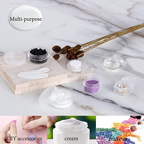 25PCS 5 Gram Sample Containers, 5ml Clear Jars with Lids, Empty Plastic Cosme...